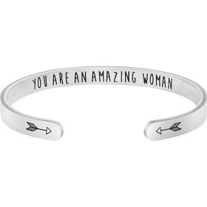 Women Silver Stainless Steel Cuff Bracelets